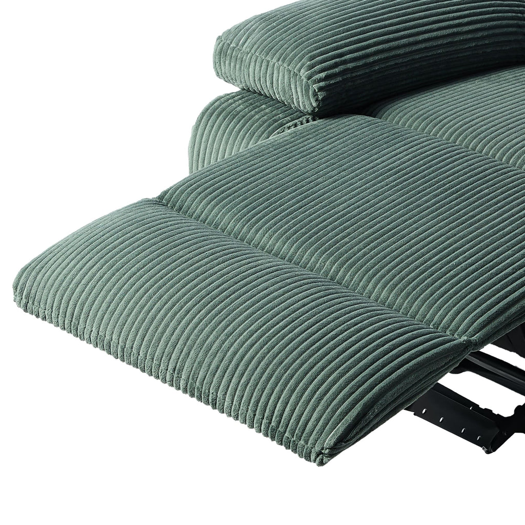 Fauteuil inclinable manuel moderne en velours côtelé, fauteuil inclinable réglable avec larges accoudoirs