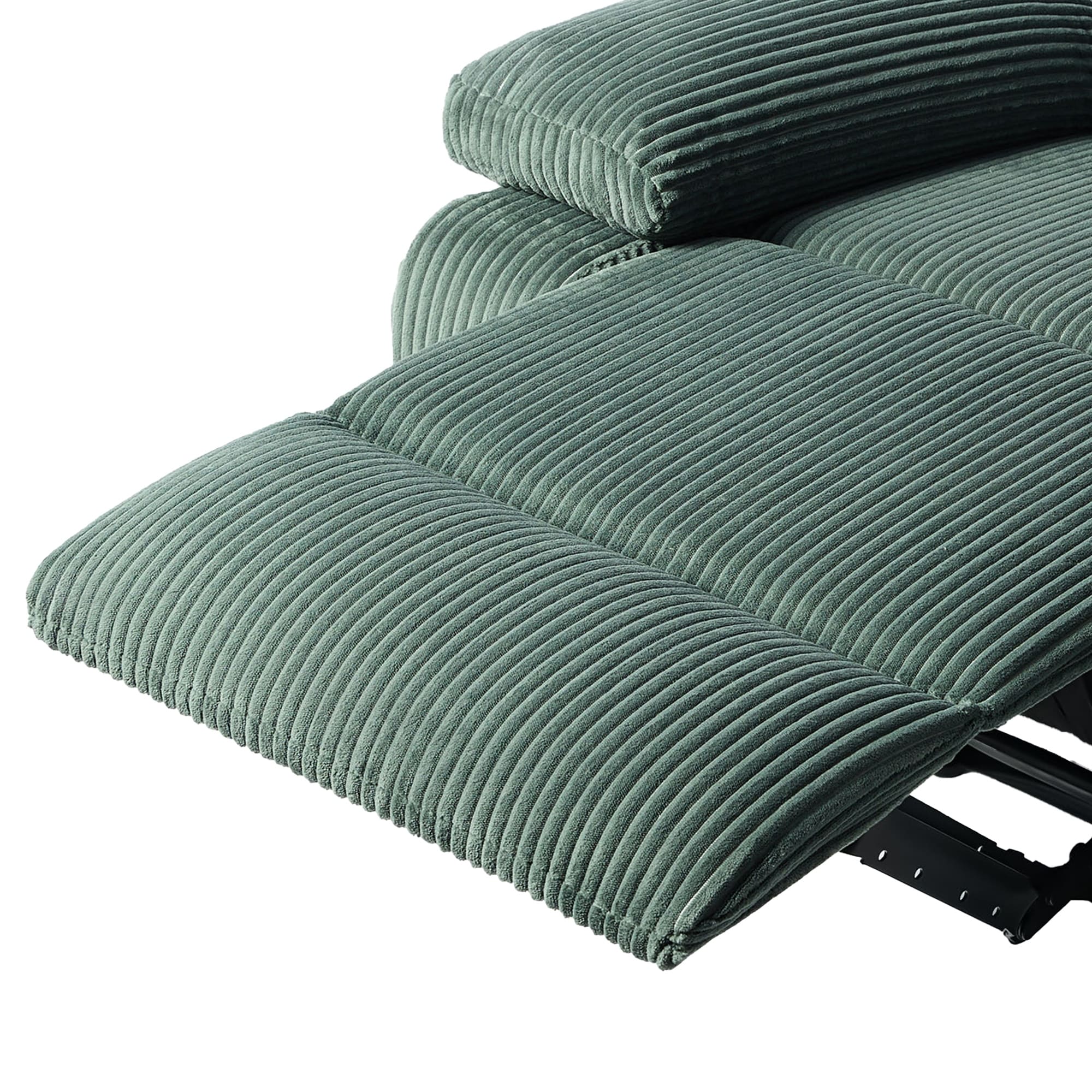 Fauteuil inclinable manuel moderne en velours côtelé, fauteuil inclinable réglable avec larges accoudoirs