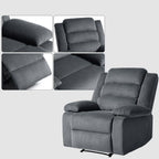 Fauteuil inclinable manuel moderne en velours côtelé, fauteuil inclinable réglable avec larges accoudoirs