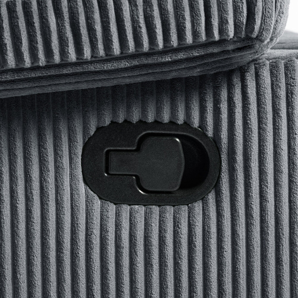 Fauteuil inclinable manuel moderne en velours côtelé, fauteuil inclinable réglable avec larges accoudoirs