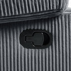 Fauteuil inclinable manuel moderne en velours côtelé, fauteuil inclinable réglable avec larges accoudoirs