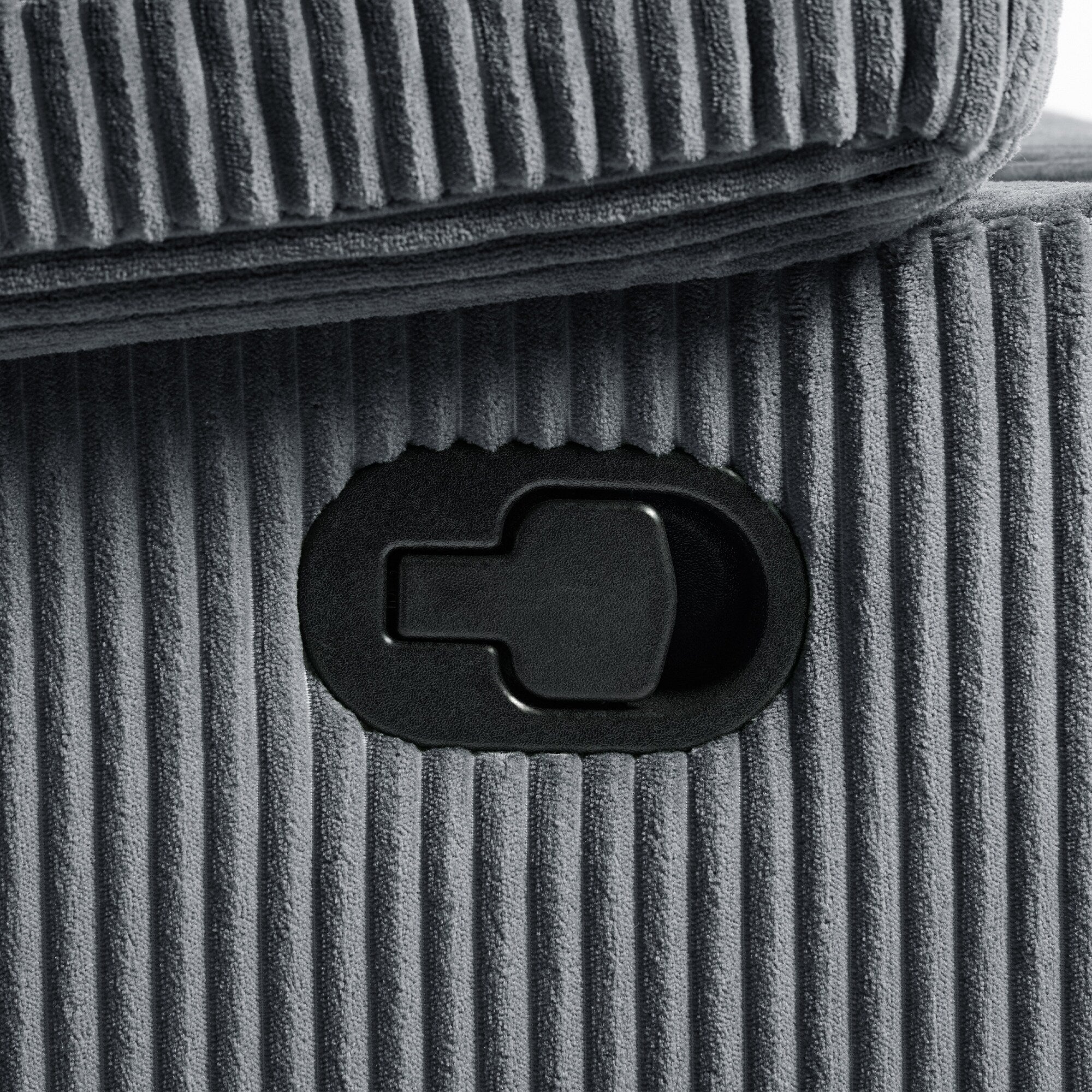 Fauteuil inclinable manuel moderne en velours côtelé, fauteuil inclinable réglable avec larges accoudoirs