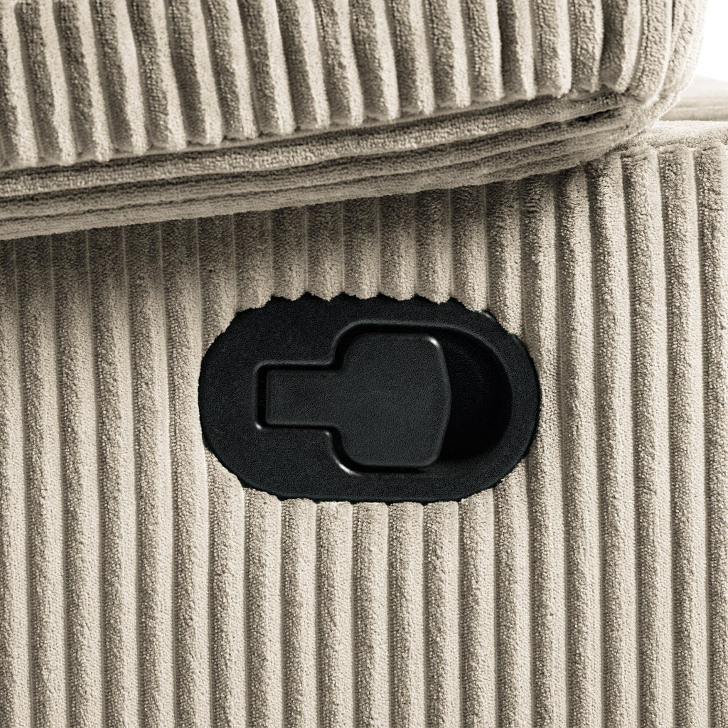 Fauteuil inclinable manuel moderne en velours côtelé, fauteuil inclinable réglable avec larges accoudoirs