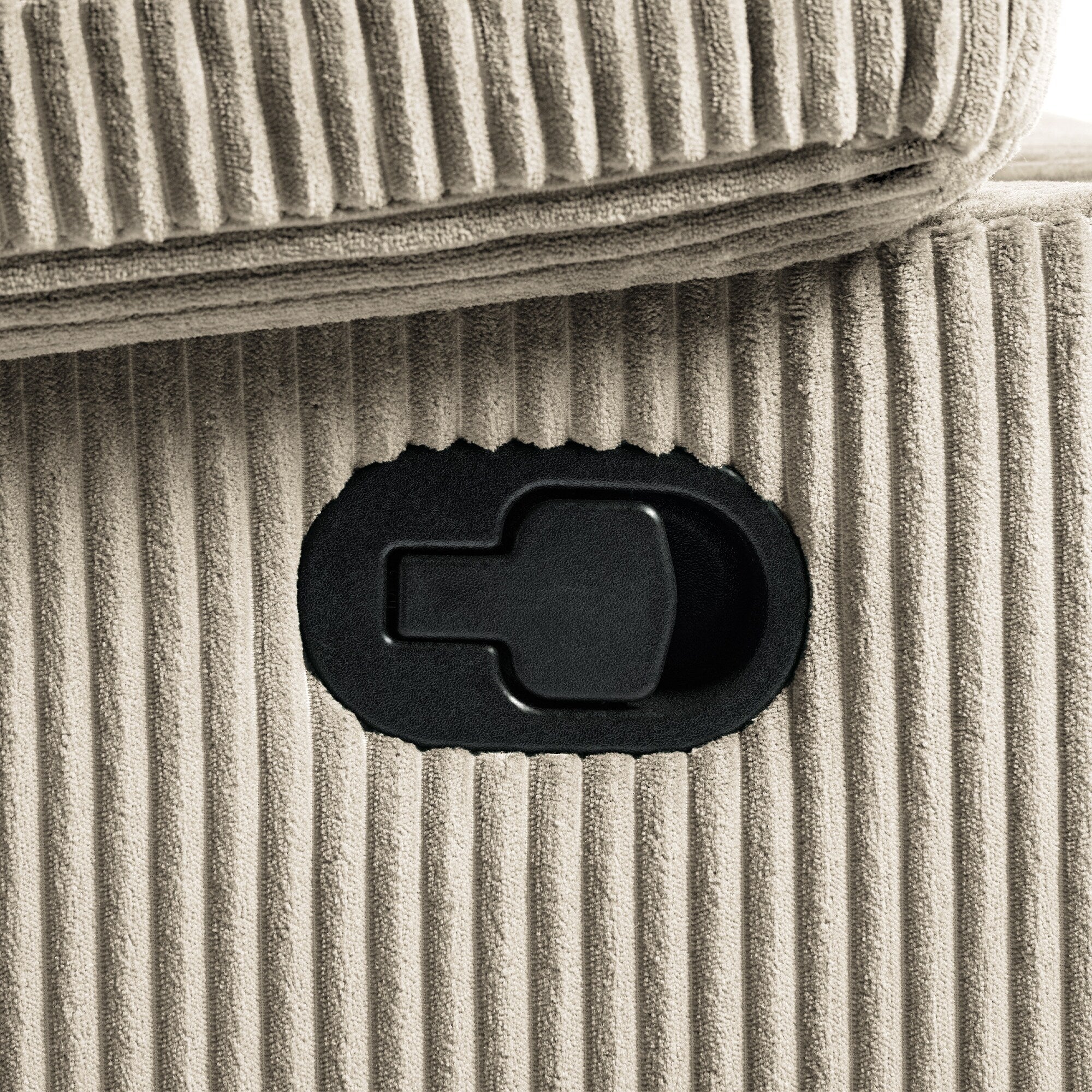 Fauteuil inclinable manuel moderne en velours côtelé, fauteuil inclinable réglable avec larges accoudoirs