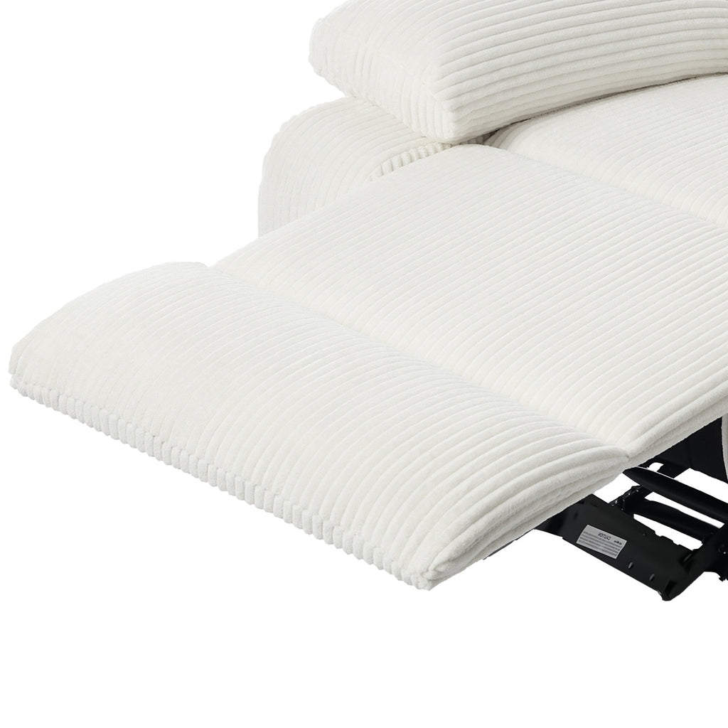 Fauteuil inclinable manuel moderne en velours côtelé, fauteuil inclinable réglable avec larges accoudoirs