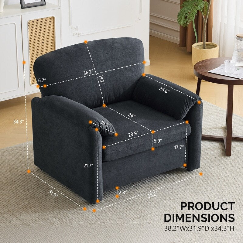 Fauteuil moderne à oreilles d'éléphant, canapé d'appoint confortable pour le salon et la chambre