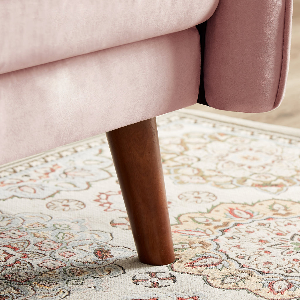 Canapé-lit futon moderne, canapé convertible avec pieds fuselés en bois, 78,35 cm de large, petit canapé à dossier divisé pour salon