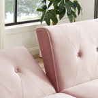 Canapé-lit futon moderne, canapé convertible avec pieds fuselés en bois, 78,35 cm de large, petit canapé à dossier divisé pour salon