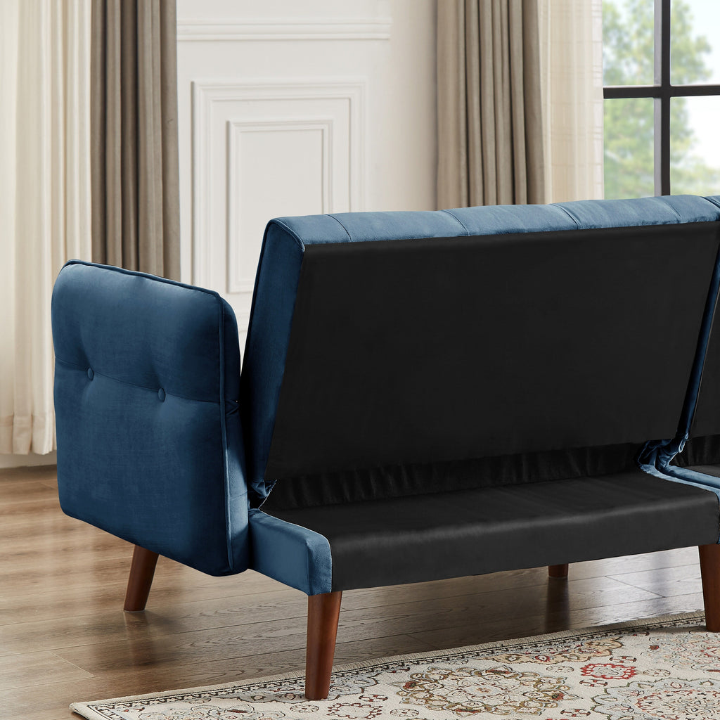 Canapé-lit futon moderne, canapé convertible avec pieds fuselés en bois, 78,35 cm de large, petit canapé à dossier divisé pour salon