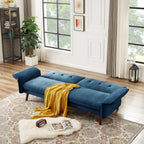 Canapé-lit futon moderne, canapé convertible avec pieds fuselés en bois, 78,35 cm de large, petit canapé à dossier divisé pour salon