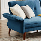 Canapé-lit futon moderne, canapé convertible avec pieds fuselés en bois, 78,35 cm de large, petit canapé à dossier divisé pour salon