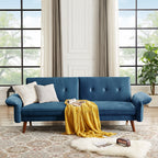 Canapé-lit futon moderne, canapé convertible avec pieds fuselés en bois, 78,35 cm de large, petit canapé à dossier divisé pour salon