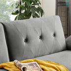 Canapé-lit futon moderne, canapé convertible avec pieds fuselés en bois, 78,35 cm de large, petit canapé à dossier divisé pour salon