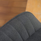 Fauteuil pivotant à accoudoirs pour bureau ou salon, style moderne, avec pieds en bois, Art Leon.