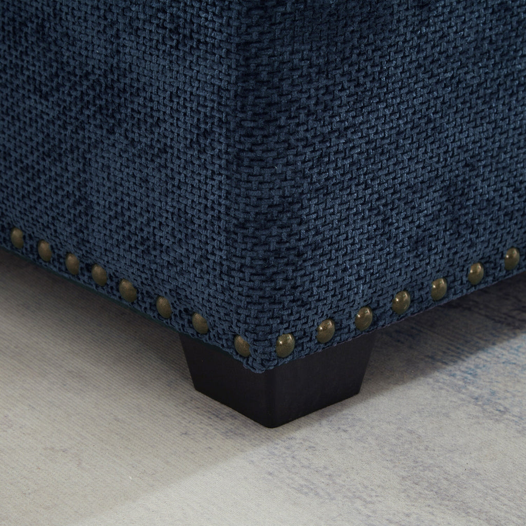 Canapé d'angle moderne en chenille d'angle avec canapé-lit gigogne, sièges de rangement, pouf et 2 coussins pour salon