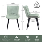 Lot de 2 chaises de salle à manger modernes en cuir capitonné sans accoudoirs