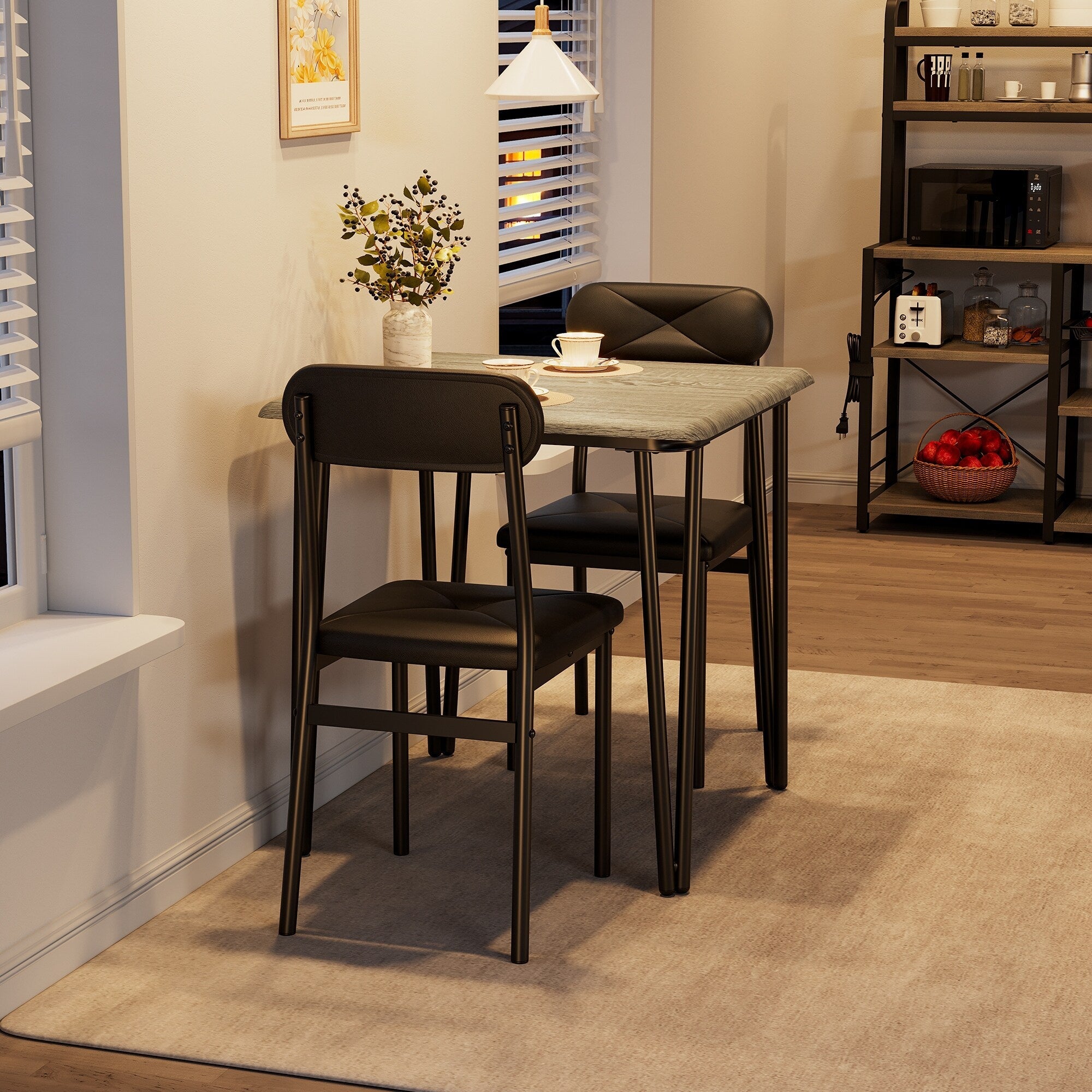 Ensemble table et chaises de cuisine moderne pour salle à manger - 3 pièces