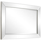 Miroir rectangulaire biseauté transparent haute définition à fixer au mur pour salle de bain, meuble-lavabo, chambre à coucher, 3 tailles