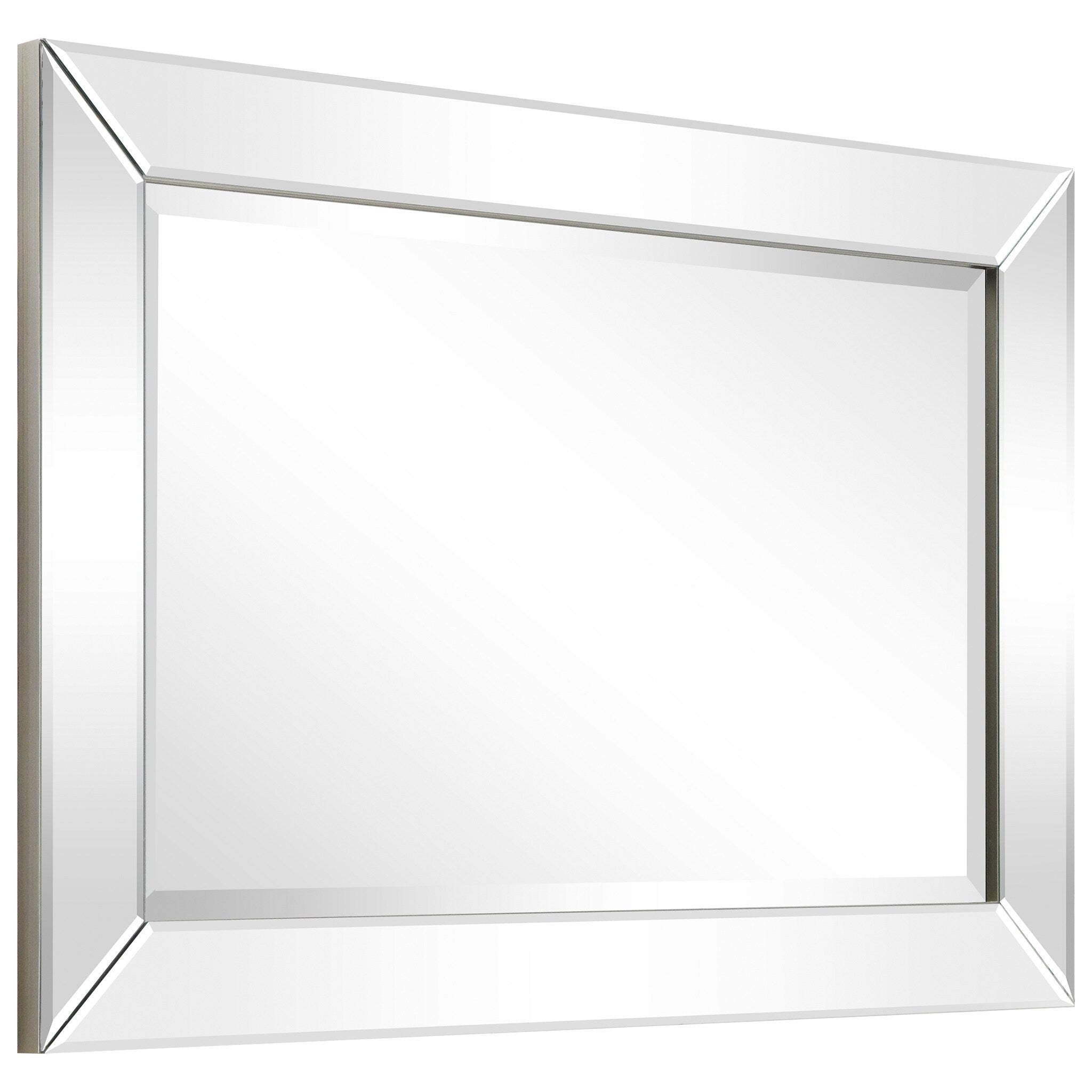 Miroir rectangulaire biseauté transparent haute définition à fixer au mur pour salle de bain, meuble-lavabo, chambre à coucher, 3 tailles