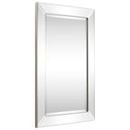 Miroir rectangulaire biseauté transparent haute définition à fixer au mur pour salle de bain, meuble-lavabo, chambre à coucher, 3 tailles