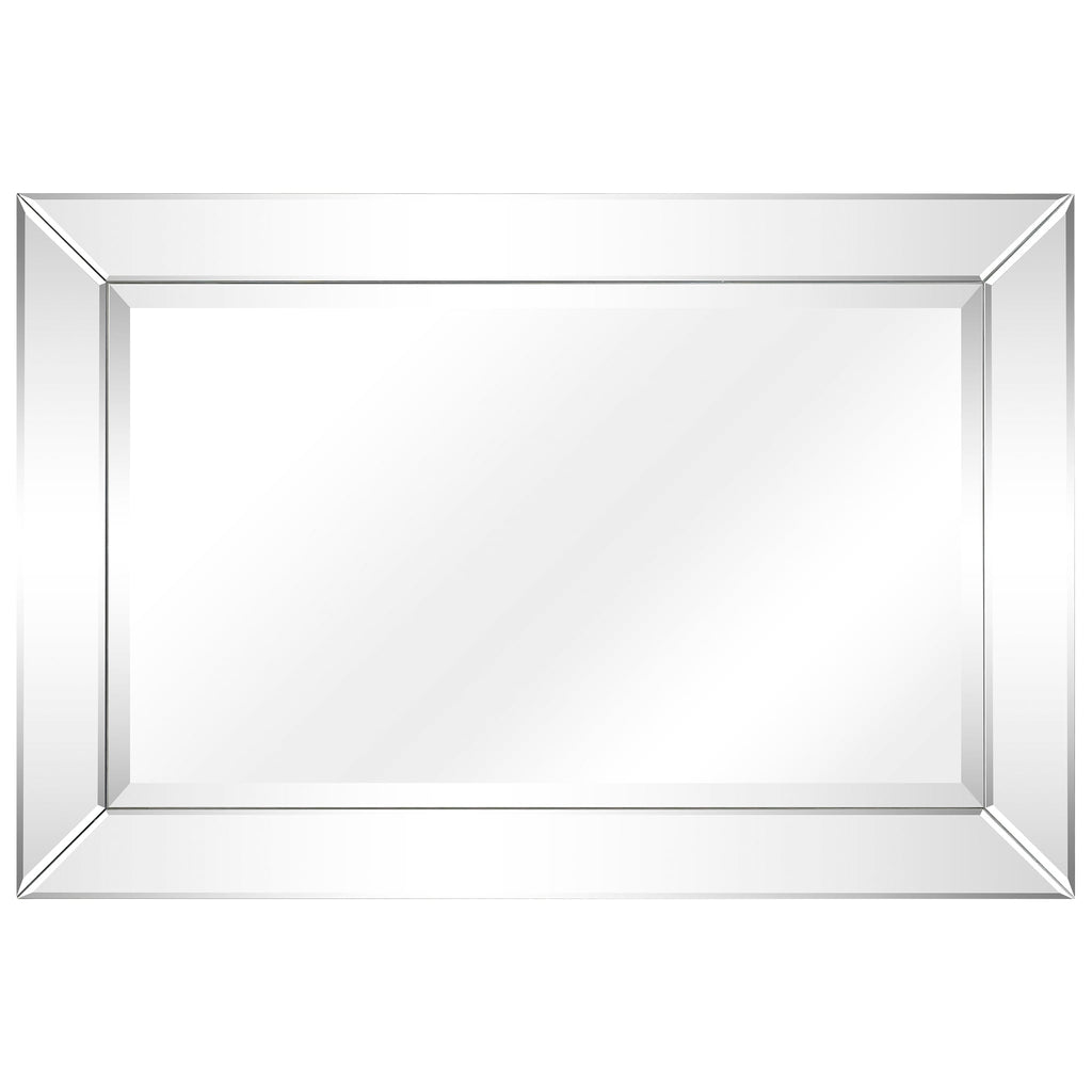 Miroir rectangulaire biseauté transparent haute définition à fixer au mur pour salle de bain, meuble-lavabo, chambre à coucher, 3 tailles