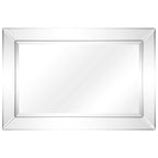 Miroir rectangulaire biseauté transparent haute définition à fixer au mur pour salle de bain, meuble-lavabo, chambre à coucher, 3 tailles