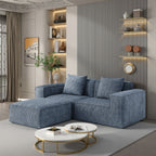 Canapé-lit convertible modulable 2 places en velours côtelé gris