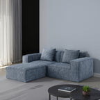 Canapé-lit convertible modulable 2 places en velours côtelé gris