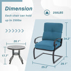 Ensemble bistro d'extérieur Nista 3 pièces avec chaises de salle à manger, coussins et table basse, par Havenside Home