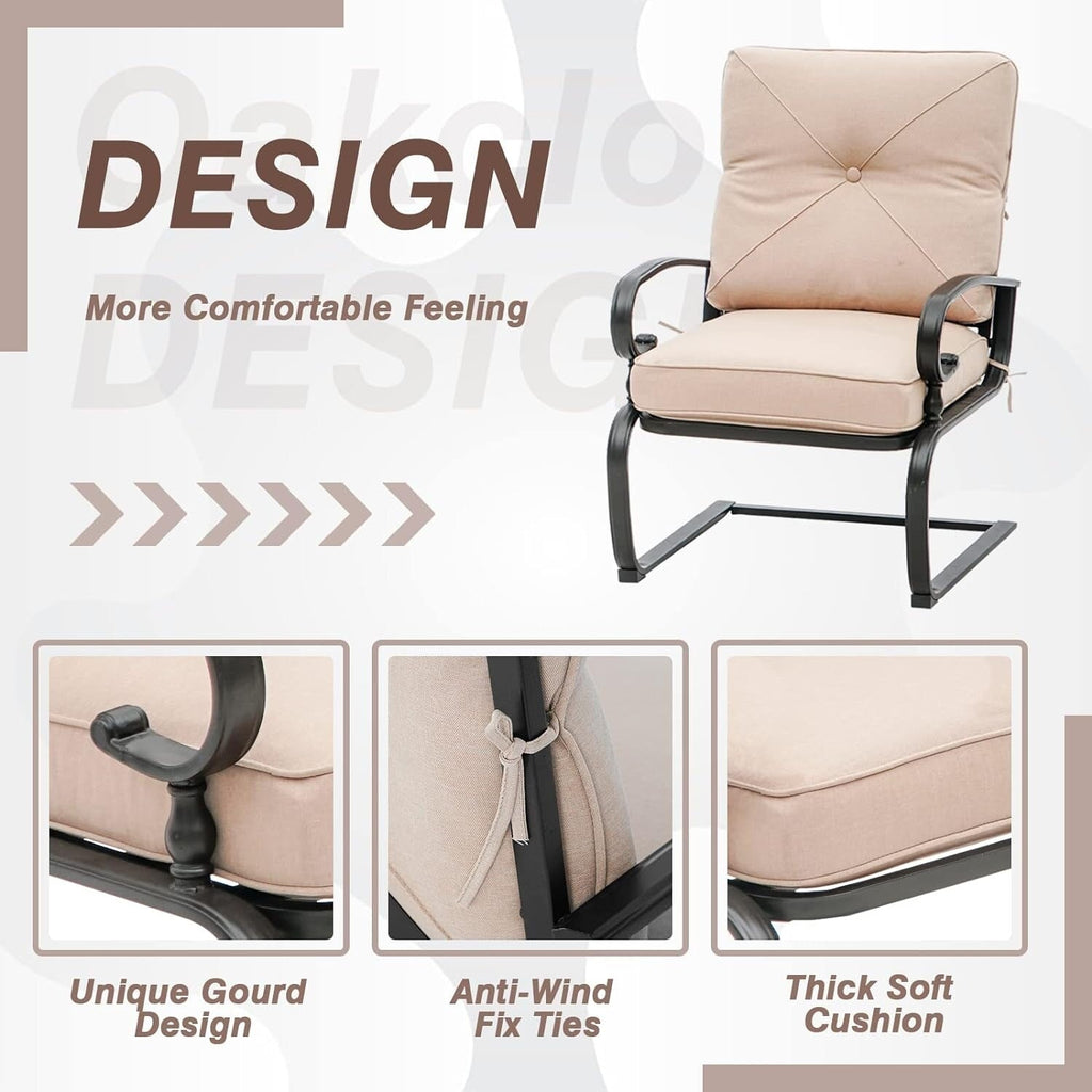 Ensemble bistro d'extérieur Nista 3 pièces avec chaises de salle à manger, coussins et table basse, par Havenside Home