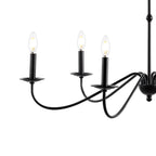 34.75 Lustre LED en fer à 6 lumières, par JONATHAN Y