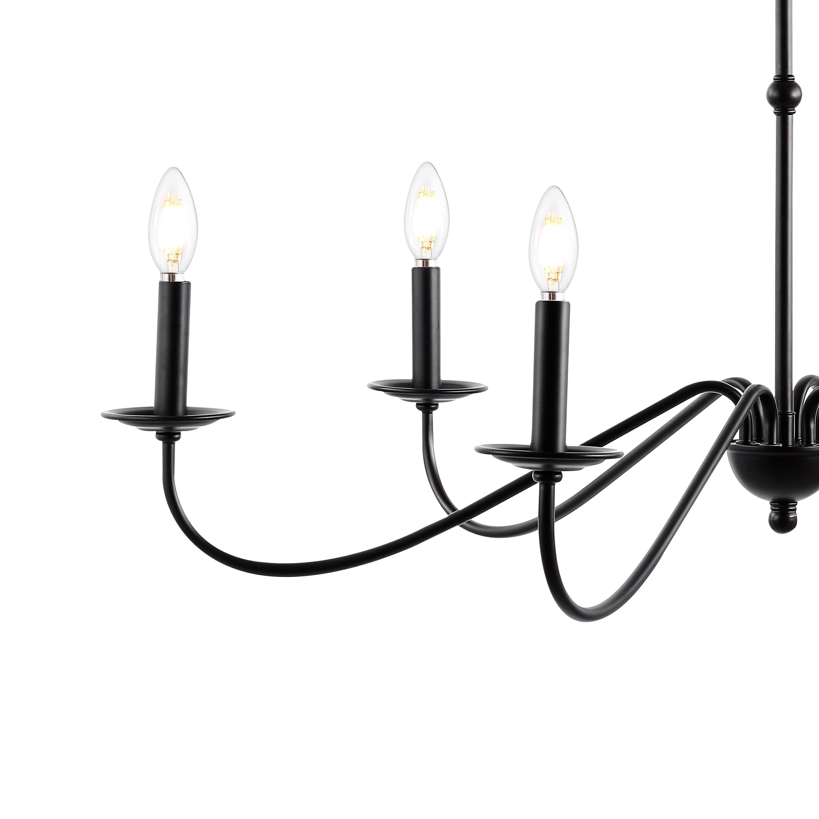 34.75 Lustre LED en fer à 6 lumières, par JONATHAN Y