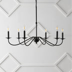 34.75 Lustre LED en fer à 6 lumières, par JONATHAN Y