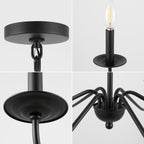 34.75 Lustre LED en fer à 6 lumières, par JONATHAN Y