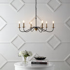 34.75 Lustre LED en fer à 6 lumières, par JONATHAN Y