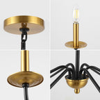 34.75 Lustre LED en fer à 6 lumières, par JONATHAN Y