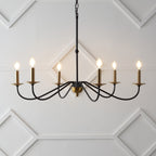 34.75 Lustre LED en fer à 6 lumières, par JONATHAN Y