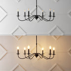 34.75 Lustre LED en fer à 6 lumières, par JONATHAN Y