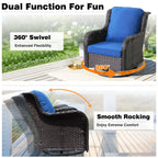 OVIOS Ensemble de meubles de jardin en osier 8 pièces avec chaise pivotante