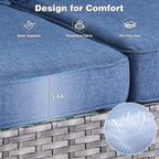 OVIOS Ensemble de meubles de jardin en osier 8 pièces avec chaise pivotante