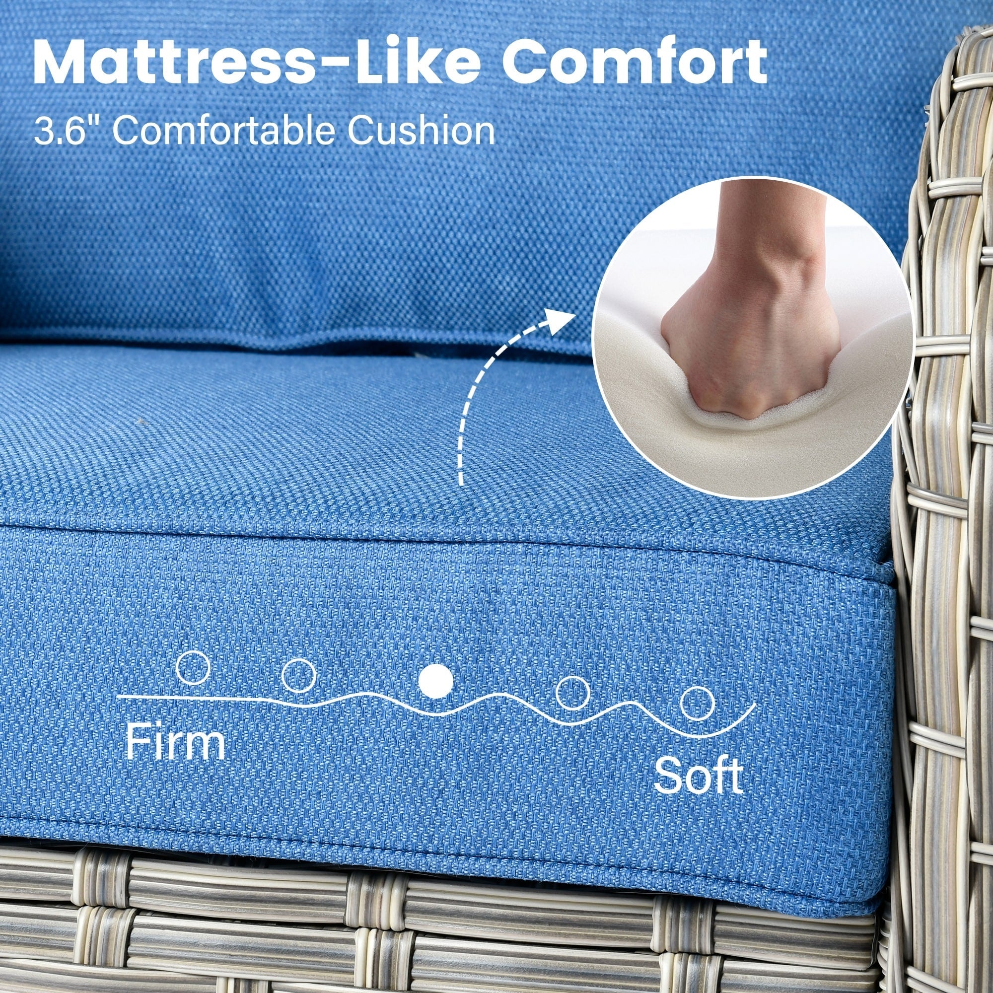 Ensemble de 9 chaises pivotantes d'extérieur en résine tressée OVIOS avec table de feu