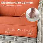 Ensemble de 9 chaises pivotantes d'extérieur en résine tressée OVIOS avec table de feu