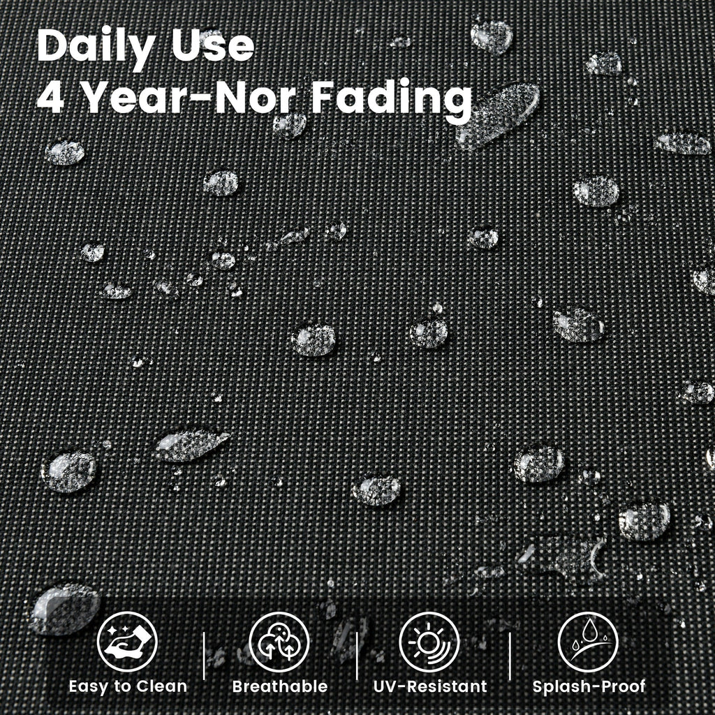 Ensemble de 9 chaises pivotantes d'extérieur en résine tressée OVIOS avec table de feu