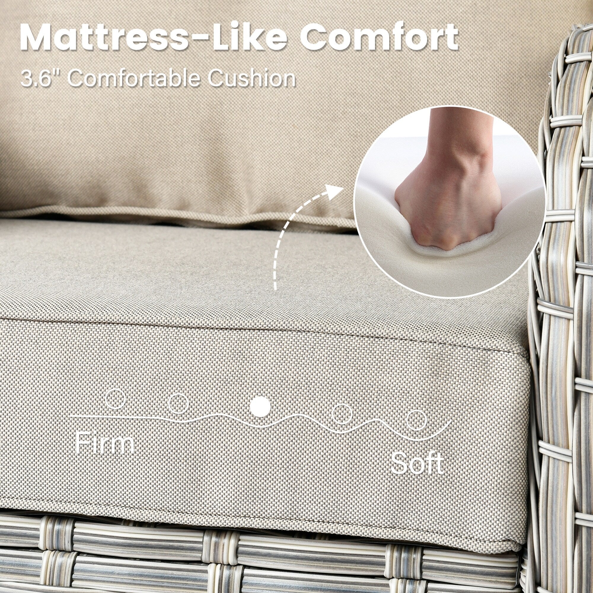 Ensemble de 9 chaises pivotantes d'extérieur en résine tressée OVIOS avec table de feu