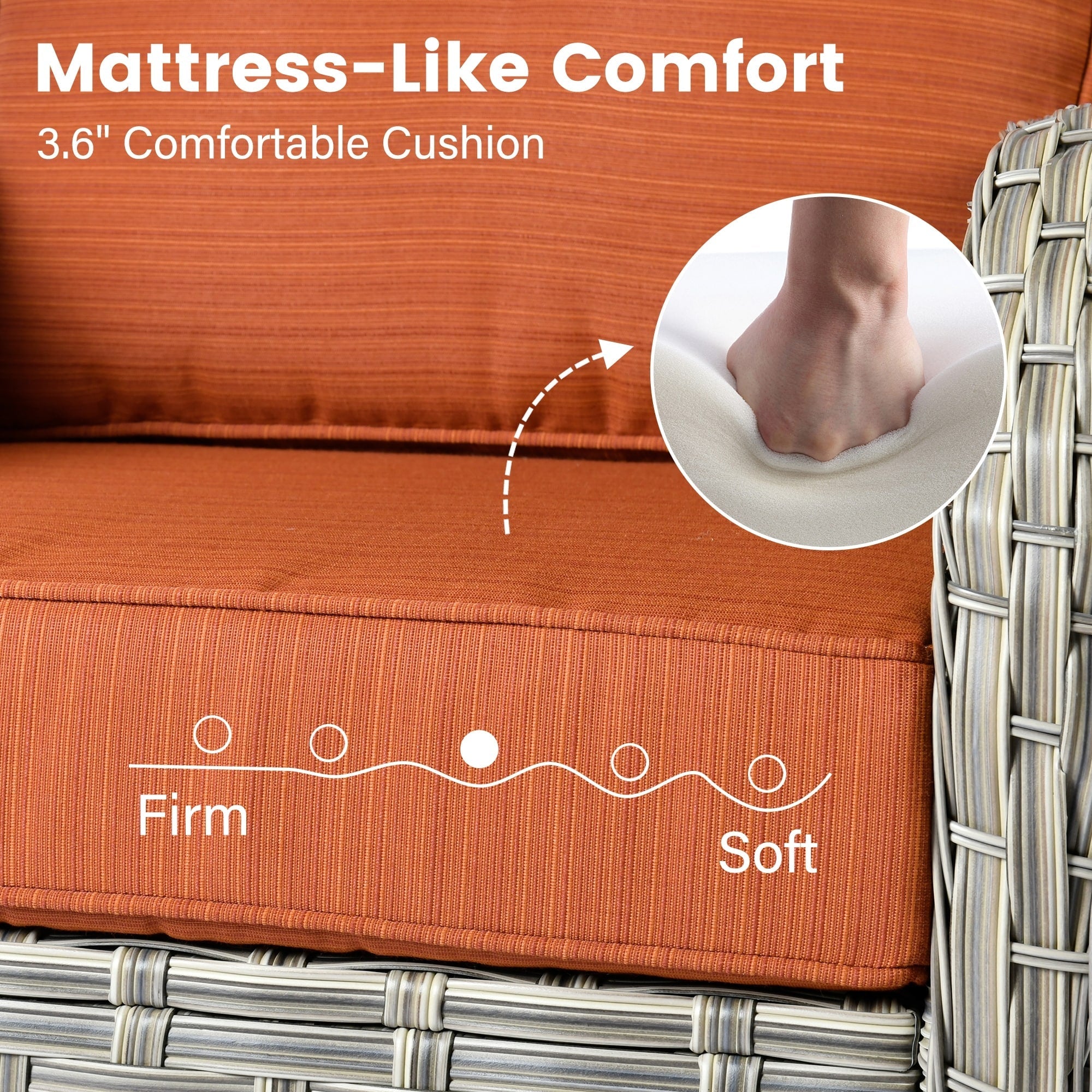 Ensemble de 9 chaises pivotantes d'extérieur en résine tressée OVIOS avec table de feu