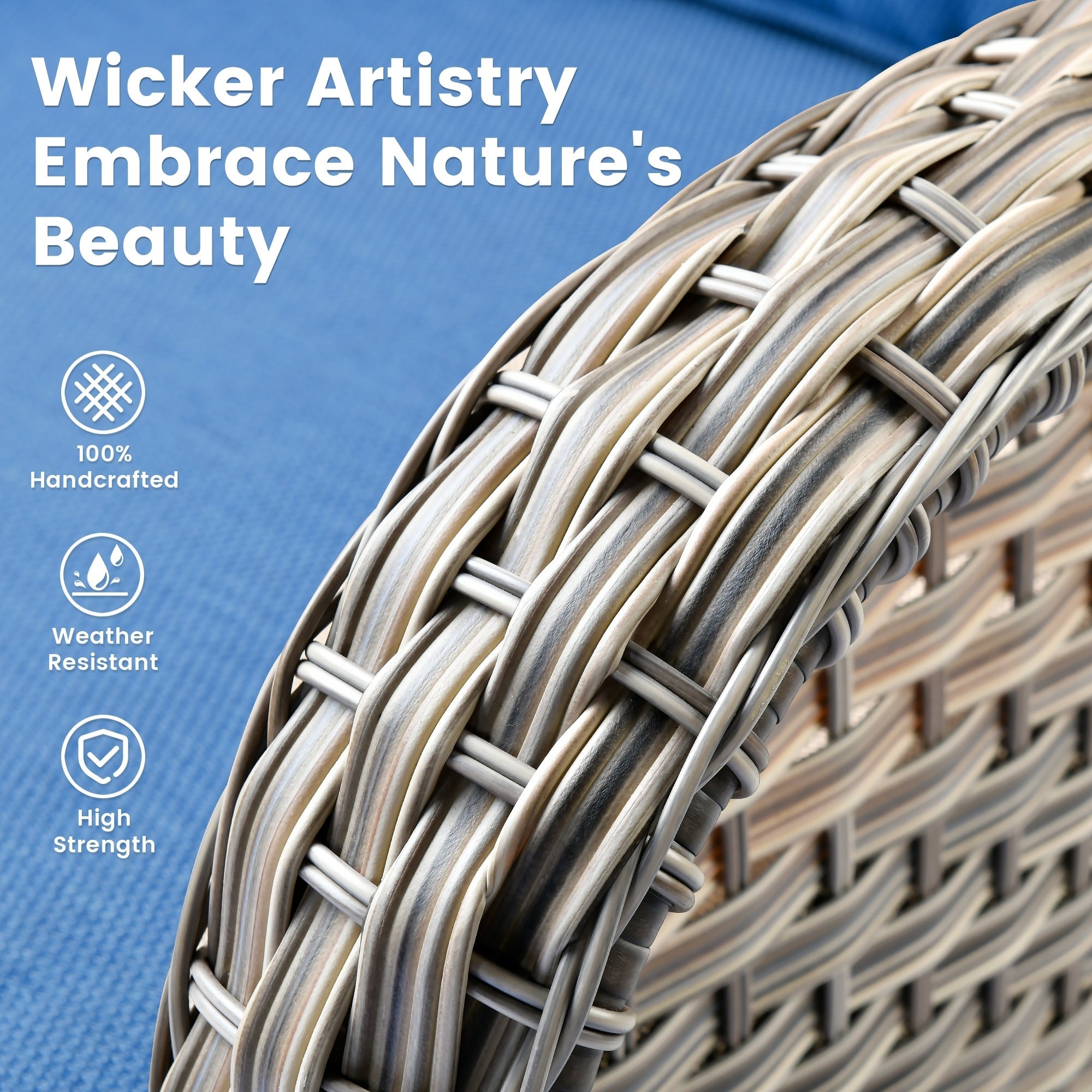 Ensemble de 9 chaises pivotantes d'extérieur en résine tressée OVIOS avec table de feu