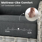 Ensemble de 9 chaises pivotantes d'extérieur en résine tressée OVIOS avec table de feu