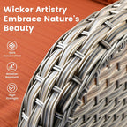 Ensemble de 9 chaises pivotantes d'extérieur en résine tressée OVIOS avec table de feu