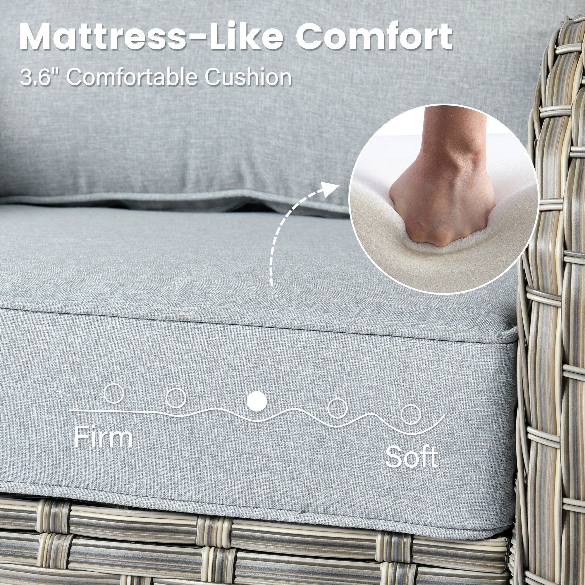 Ensemble de 9 chaises pivotantes d'extérieur en résine tressée OVIOS avec table de feu