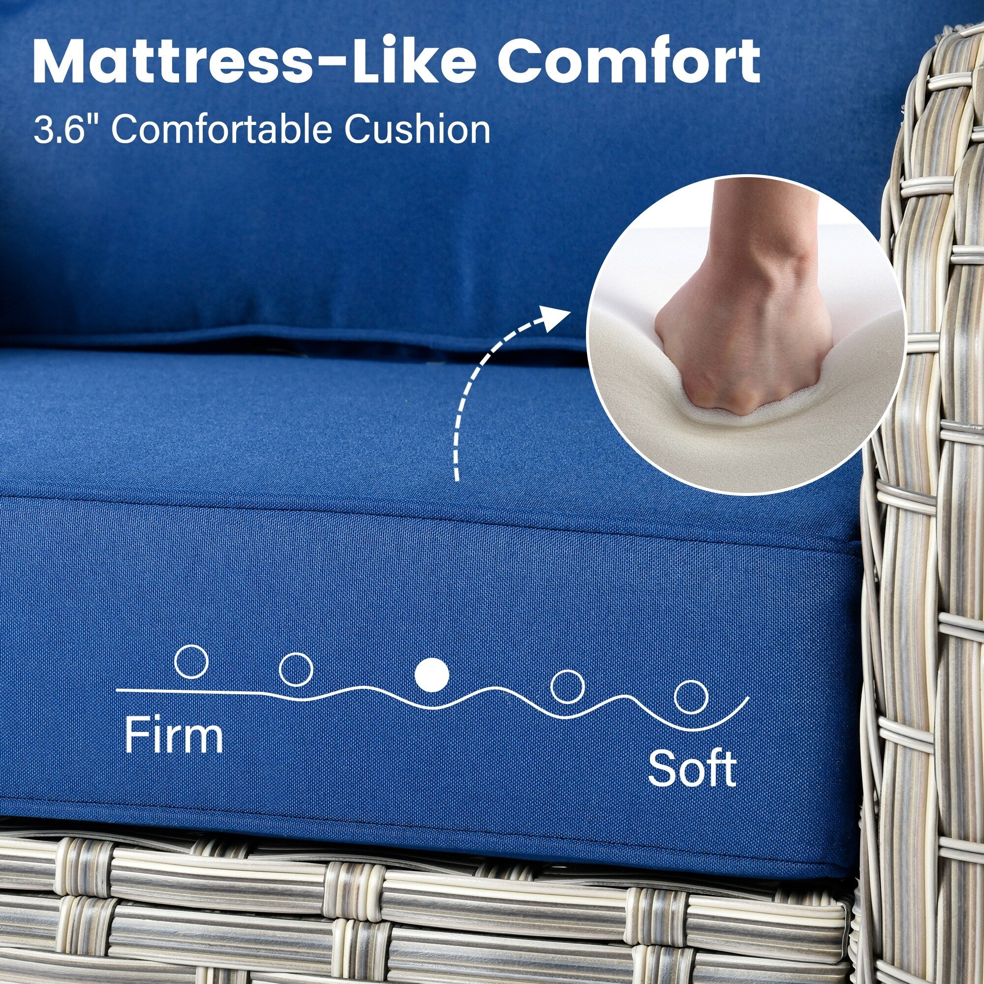 Ensemble de 9 chaises pivotantes d'extérieur en résine tressée OVIOS avec table de feu